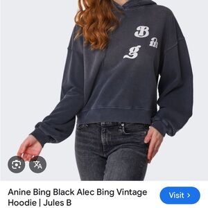 Anine Bing Charcoal Hoodie with Chain Bag
